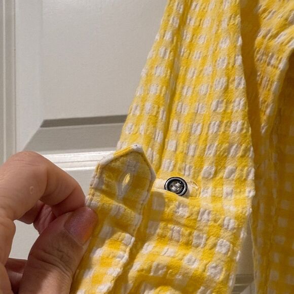 Kut from the Kloth Yellow Button Down Shirt - Picture 6 of 7